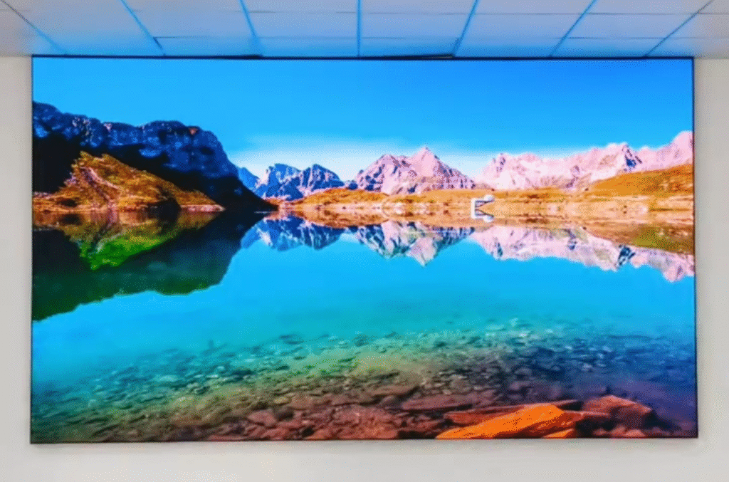 Ultra-narrow LED display frame core accessories set: aluminum joints, self-tapping screws, horizontal/vertical keels, straight connecting plates for assembly.